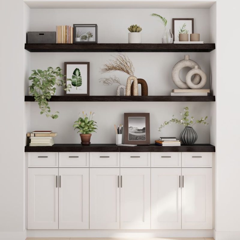 Zidna polica tamnosmeđa 160x40x(2-6) cm od obrađene hrastovine - Slika 3