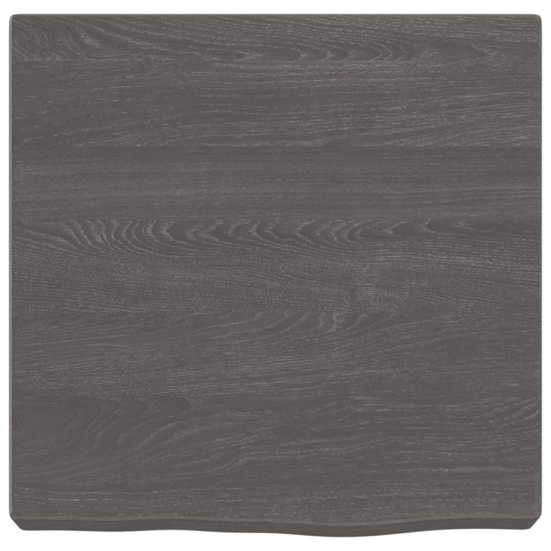 Zidna polica tamnosmeđa 40x40x(2-6) cm od obrađene hrastovine - Slika 4