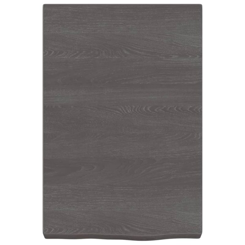 Zidna polica tamnosmeđa 40x60x(2-6) cm od obrađene hrastovine - Slika 4