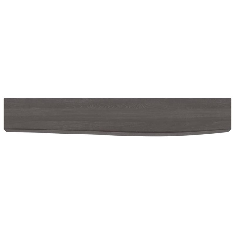 Zidna polica tamnosmeđa 60x10x6 cm od obrađene hrastovine - Slika 4