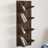 Zidne police za knjige s 4 razine boja smeđeg hrasta 33x16x90cm
