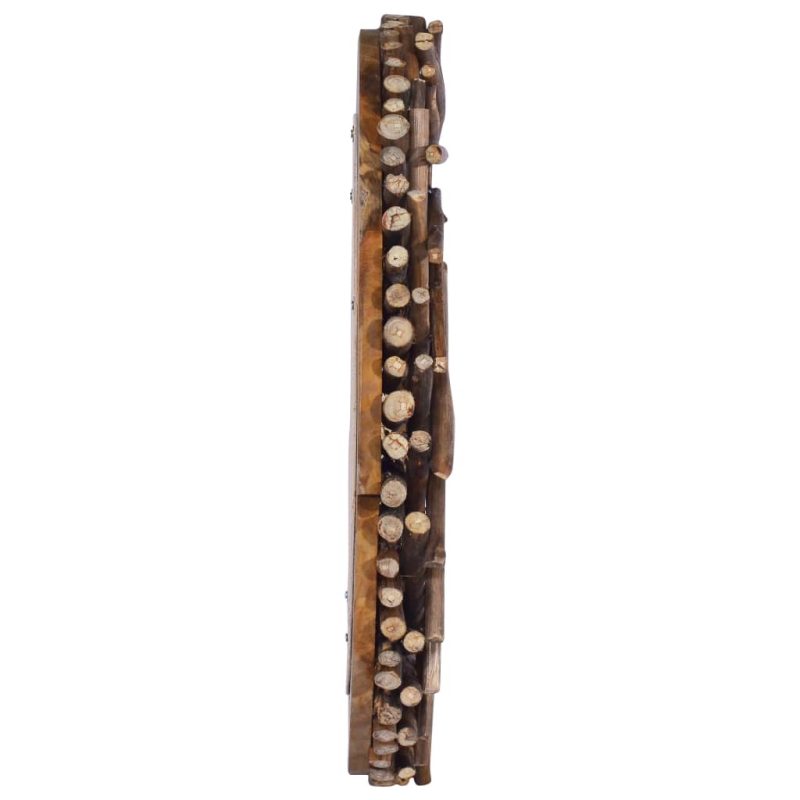 Zidno ogledalo od tikovine 60 cm okruglo - Slika 3