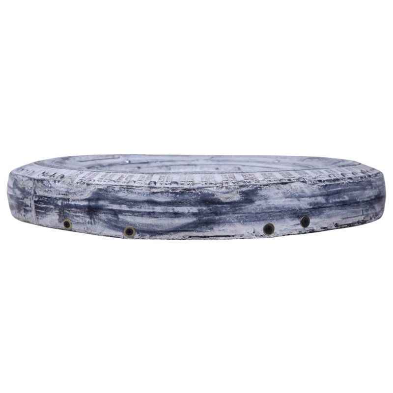 Ogledalo bijelo 50 cm od obnovljene gume - Slika 3