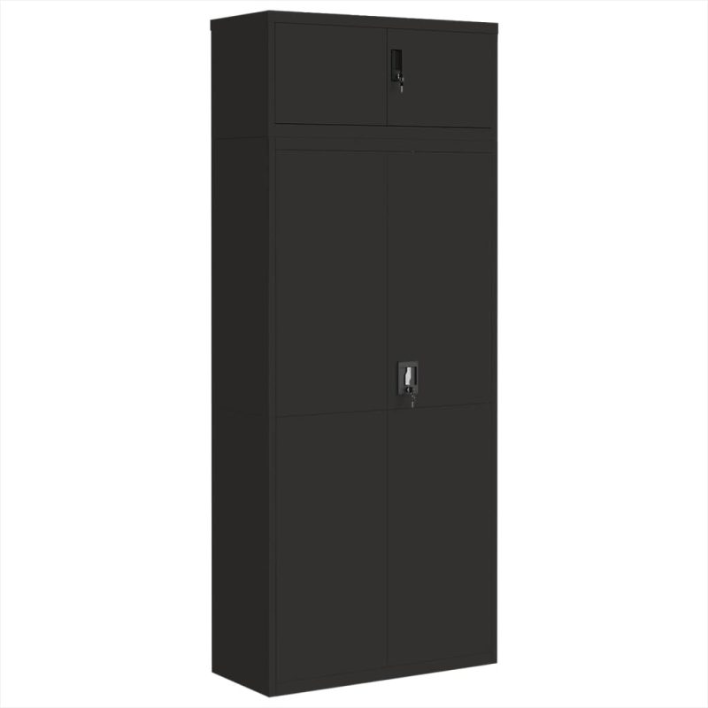 Ormarić za spise crni 90 x 40 x 220 cm čelični
