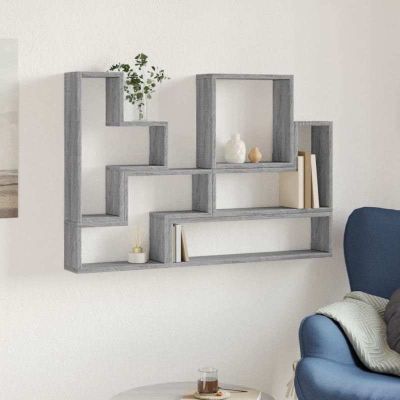 Zidna polica boja hrasta sonome 96x12x64 cm konstruirano drvo - Slika 3