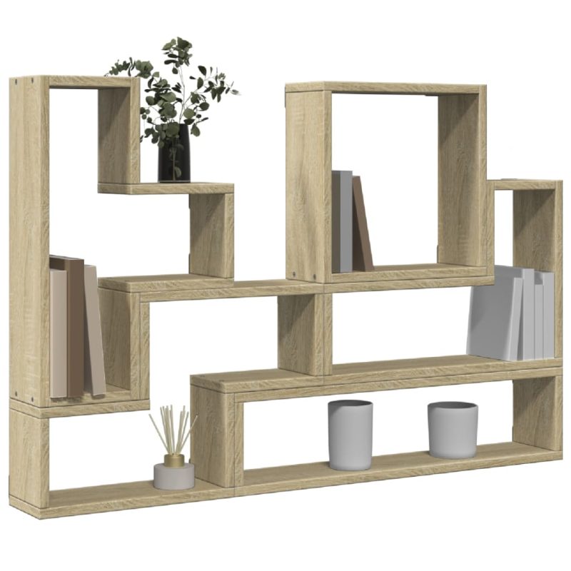 Zidna polica boja hrasta sonome 96x12x64 cm konstruirano drvo - Slika 4