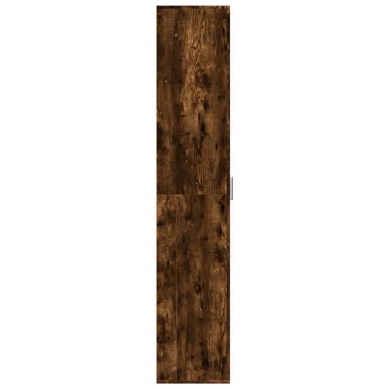 Visoka komoda dimljeni hrast 60x35x180 cm konstruirano drvo - Slika 4