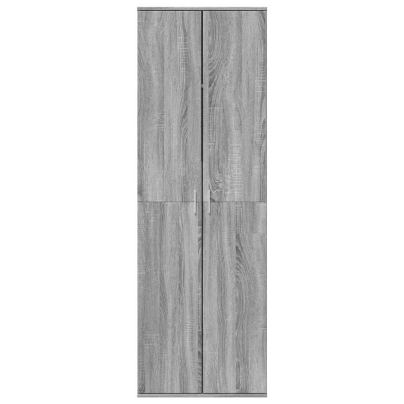 Visoka komoda siva boja hrasta 60x35x180 cm konstruirano drvo - Slika 3