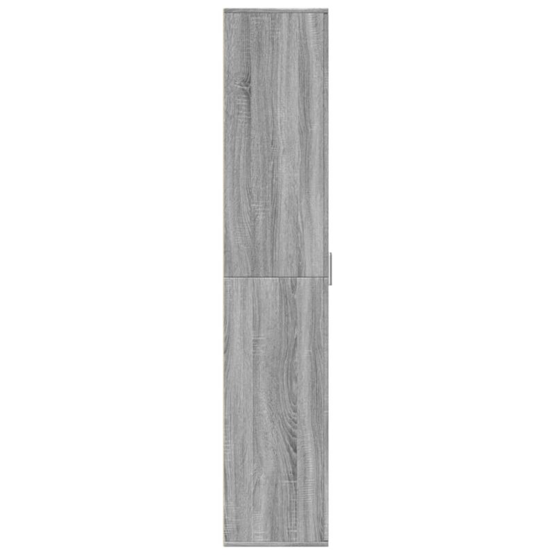 Visoka komoda siva boja hrasta 60x35x180 cm konstruirano drvo - Slika 4
