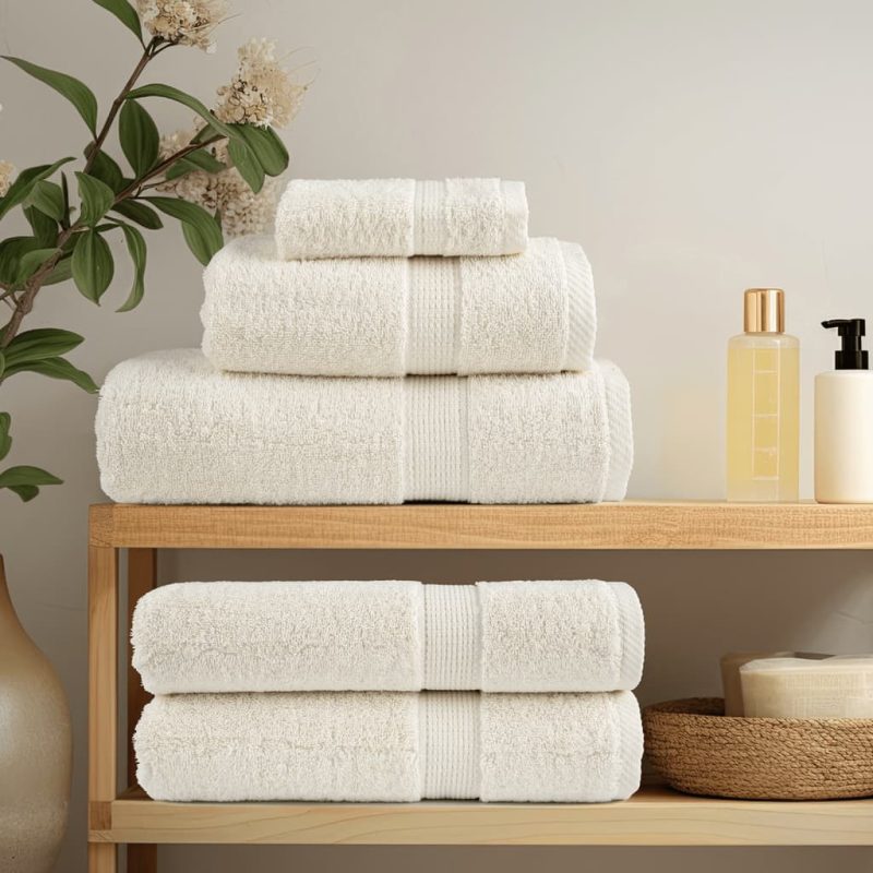 12-dijelni vrhunski set ručnika krem 600 gsm 100 % pamuk - Slika 3
