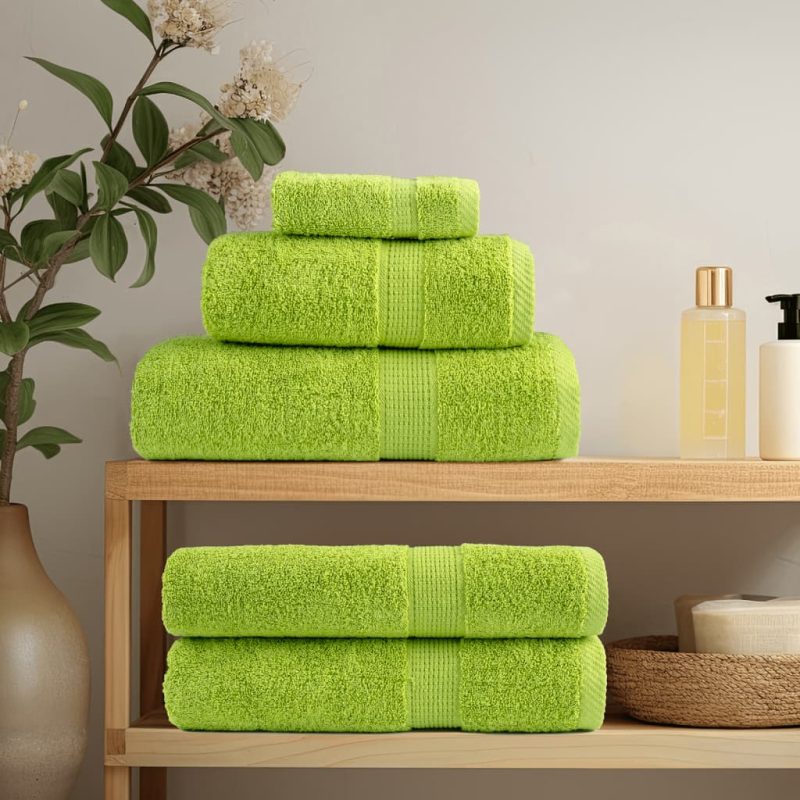 6-dijelni set ručnika zelena boja jabuke 600 gsm 100 % pamuk - Slika 3