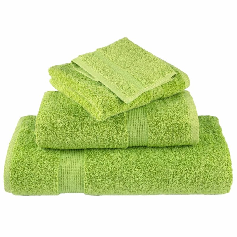 6-dijelni set ručnika zelena boja jabuke 600 gsm 100 % pamuk - Slika 4