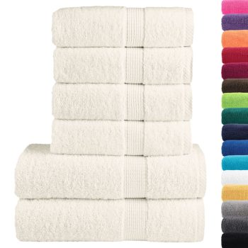 6-dijelni vrhunski set ručnika krem 600 gsm 100 % pamuk
