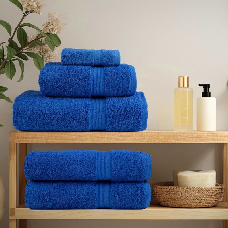 6-dijelni vrhunski set ručnika plavi 600 gsm 100 % pamuk - Slika 3