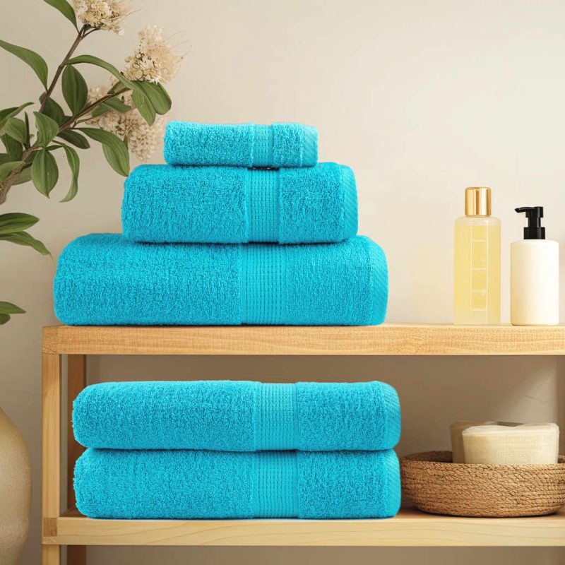 6-dijelni vrhunski set ručnika tirkizni 600 gsm 100 % pamuk - Slika 3