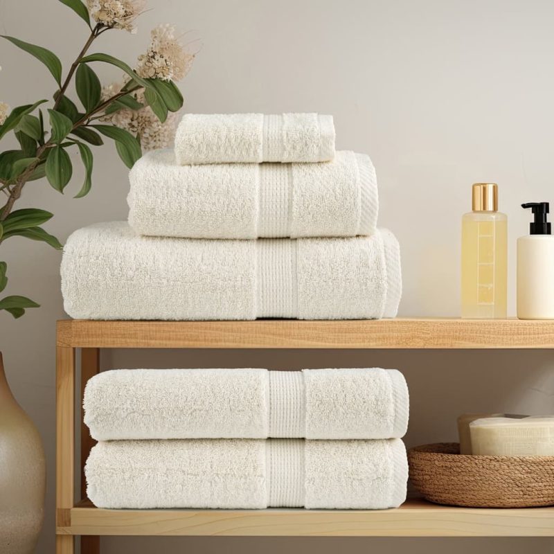 8-dijelni vrhunski set ručnika krem 600 gsm 100 % pamuk - Slika 3