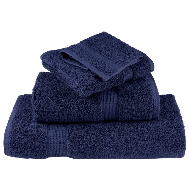 8-dijelni vrhunski set ručnika modri 600 gsm 100 % pamuk - Slika 4