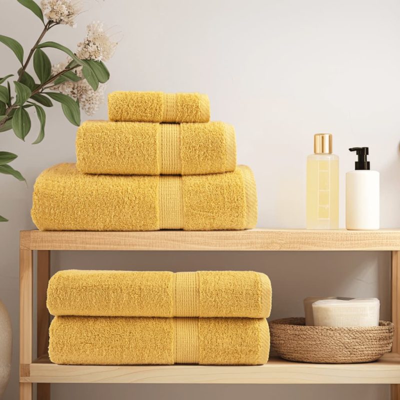 8-dijelni vrhunski set ručnika zlatni 600 gsm 100 % pamuk - Slika 3