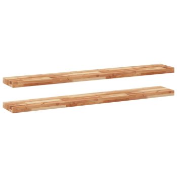 Plutajuće police 2kom s uljnim premazom 160x20x4cm drvo bagrema