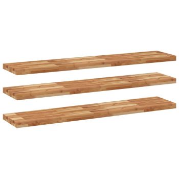 Plutajuće police 3kom s uljnim premazom 120x30x4cm drvo bagrema