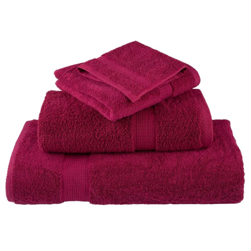 Ručnici za kupanje 10kom bordo 100 x 150 cm 600 gsm 100 % pamuk - Slika 4