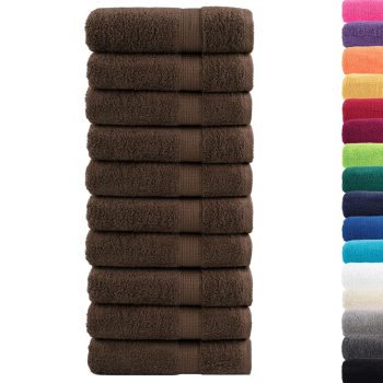 Ručnici za ruke 10 kom smeđi 50 x 100 cm 600 gsm 100 % pamuk