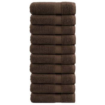 Ručnici za ruke 10 kom smeđi 50 x 100 cm 600 gsm 100 % pamuk