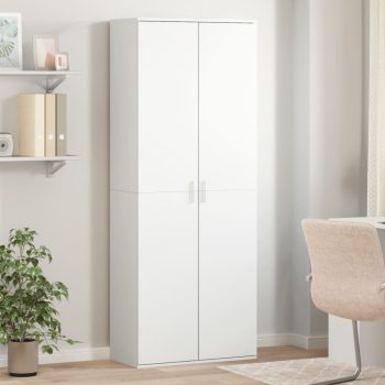Visoka komoda bijela 70x35x180 cm od konstruiranog drva