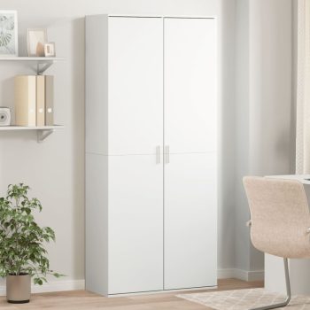 Visoka komoda bijela 80x35x180 cm od konstruiranog drva