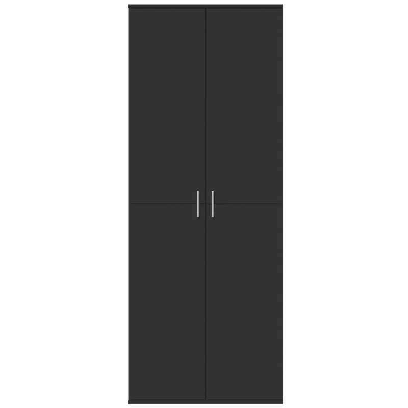 Visoka komoda crna 70x35x180 cm od konstruiranog drva - Slika 3