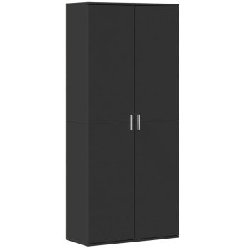 Visoka komoda crna 80x35x180 cm od konstruiranog drva