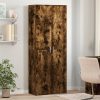 Visoka komoda dimljeni hrast 70x35x180 cm konstruiranog drva