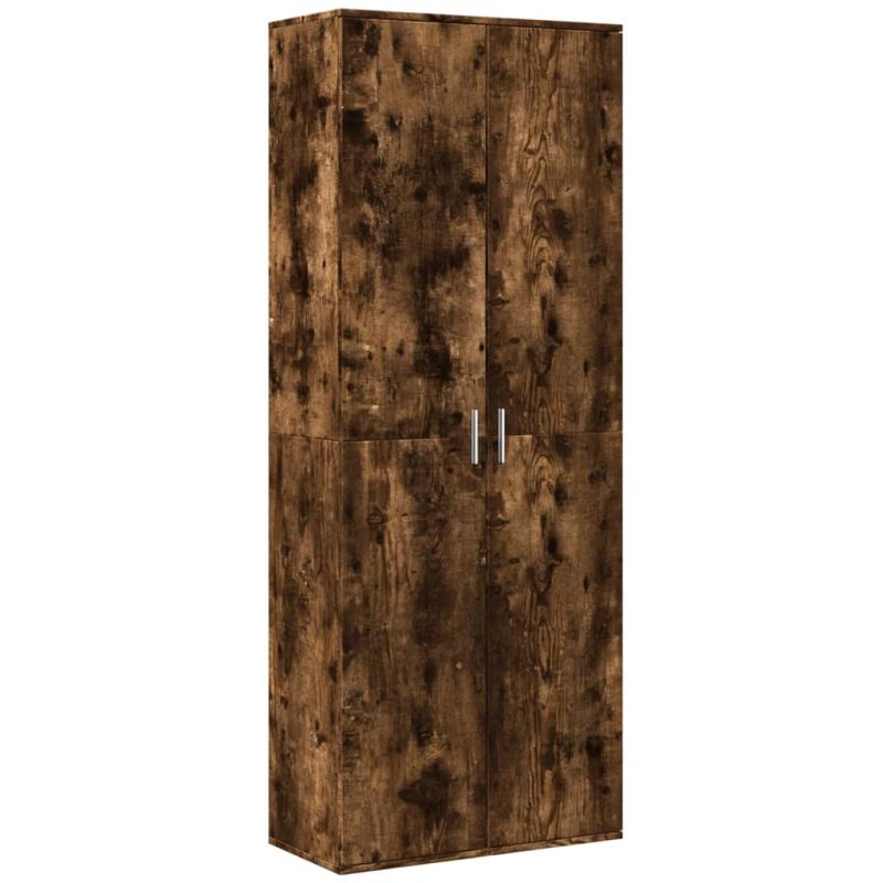 Visoka komoda dimljeni hrast 70x35x180 cm konstruiranog drva