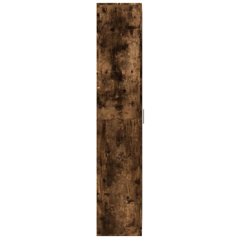 Visoka komoda dimljeni hrast 70x35x180 cm konstruiranog drva - Slika 4