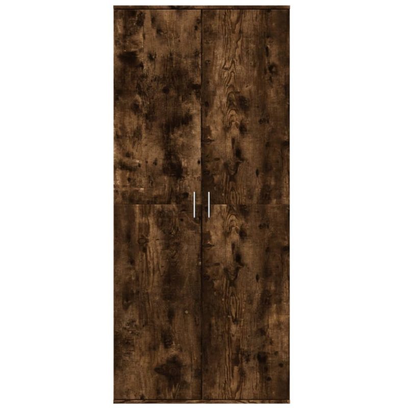 Visoka komoda dimljeni hrast 80x35x180 cm konstruiranog drva - Slika 3