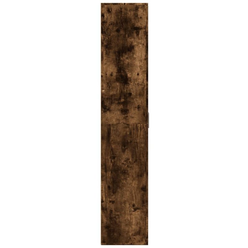 Visoka komoda dimljeni hrast 80x35x180 cm konstruiranog drva - Slika 4