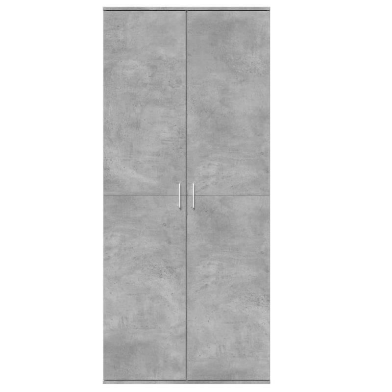 Visoka komoda siva betona 80x35x180 cm od konstruiranog drva - Slika 3