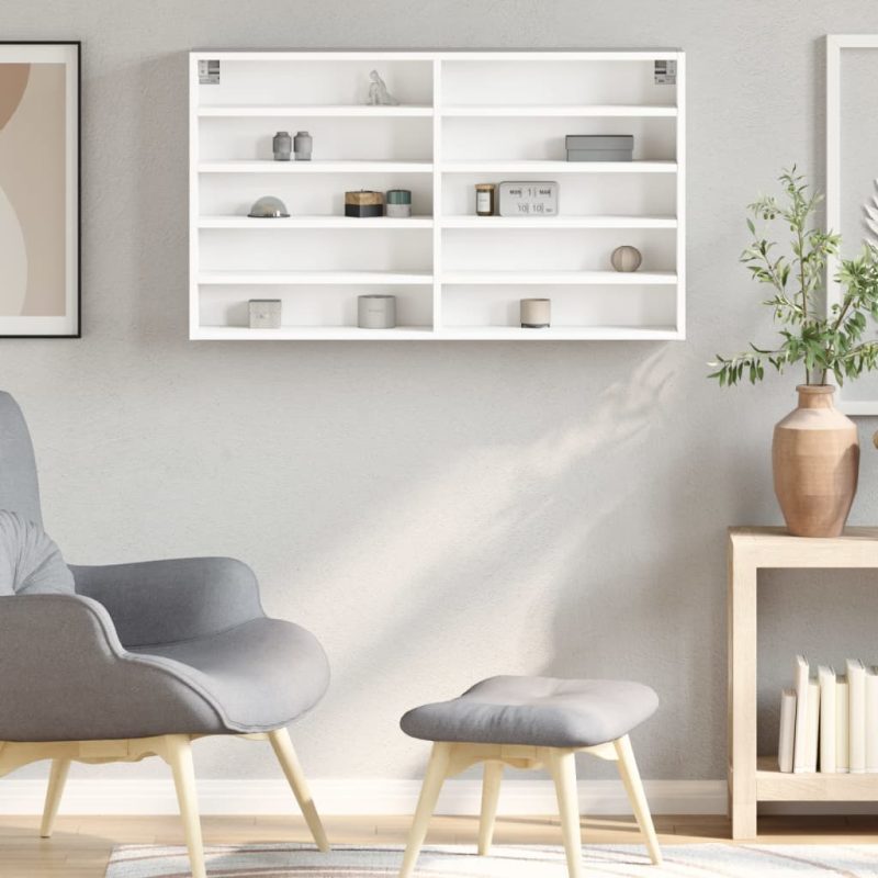 Vitrina bijela 100x15x58 cm konstruirano drvo - Slika 3