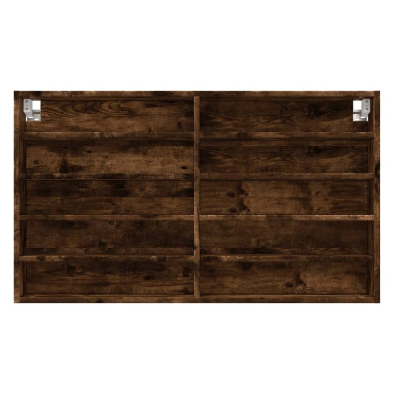 Vitrina boja dimljenog hrasta 100x15x58 cm konstruirano drvo - Slika 4