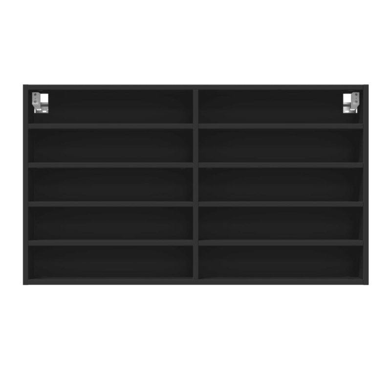 Vitrina crna 100x15x58 cm konstruirano drvo - Slika 4