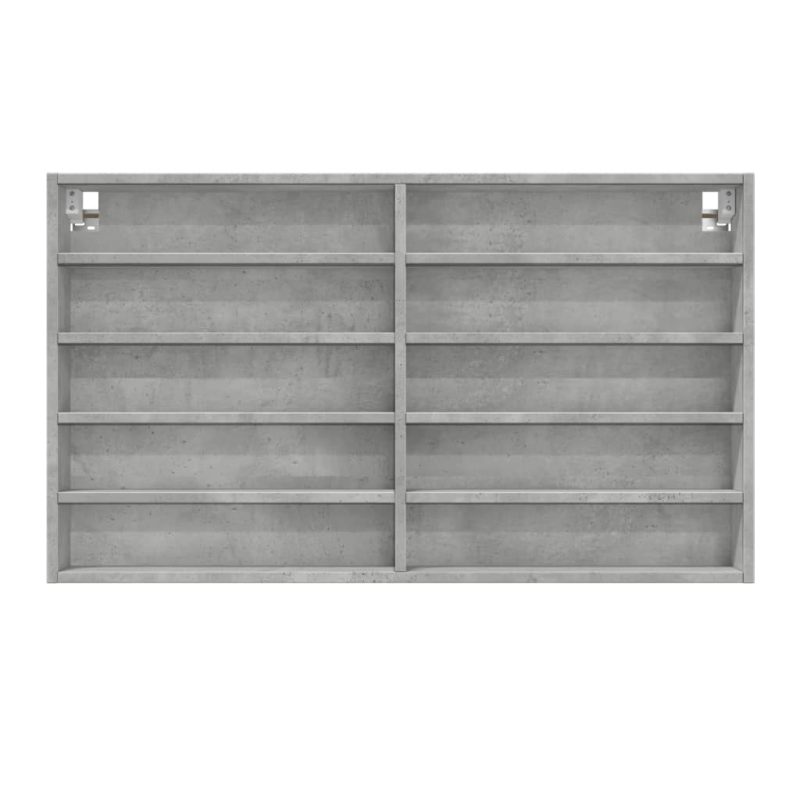 Vitrina siva boja betona 100x15x58 cm konstruirano drvo - Slika 4
