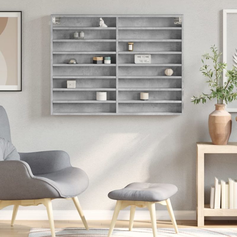 Vitrina siva boja betona 100x8