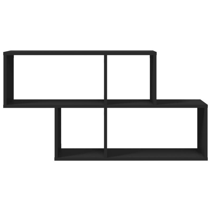 Zidna polica crna 100x20x53 cm od konstruiranog drva - Slika 4