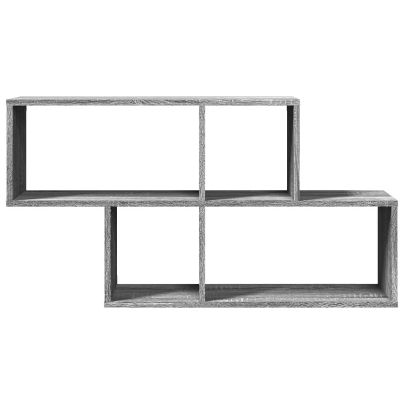 Zidna polica siva boja hrasta 100x20x53 cm konstruirano drvo - Slika 4