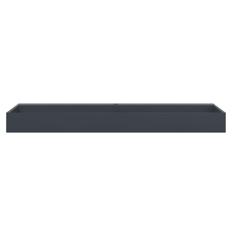 Umivaonik od lijevanih minerala/mramora 120x46x11 cm antracit - Slika 4
