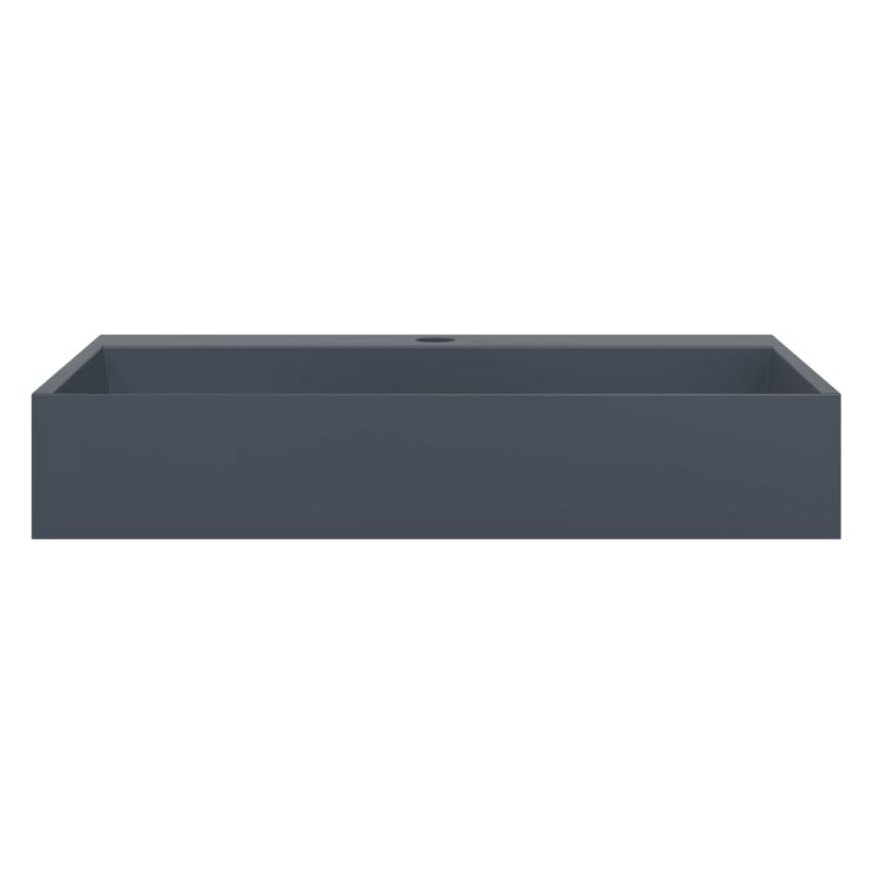 Umivaonik od lijevanih minerala/mramora 60x38x11 cm antracit - Slika 4