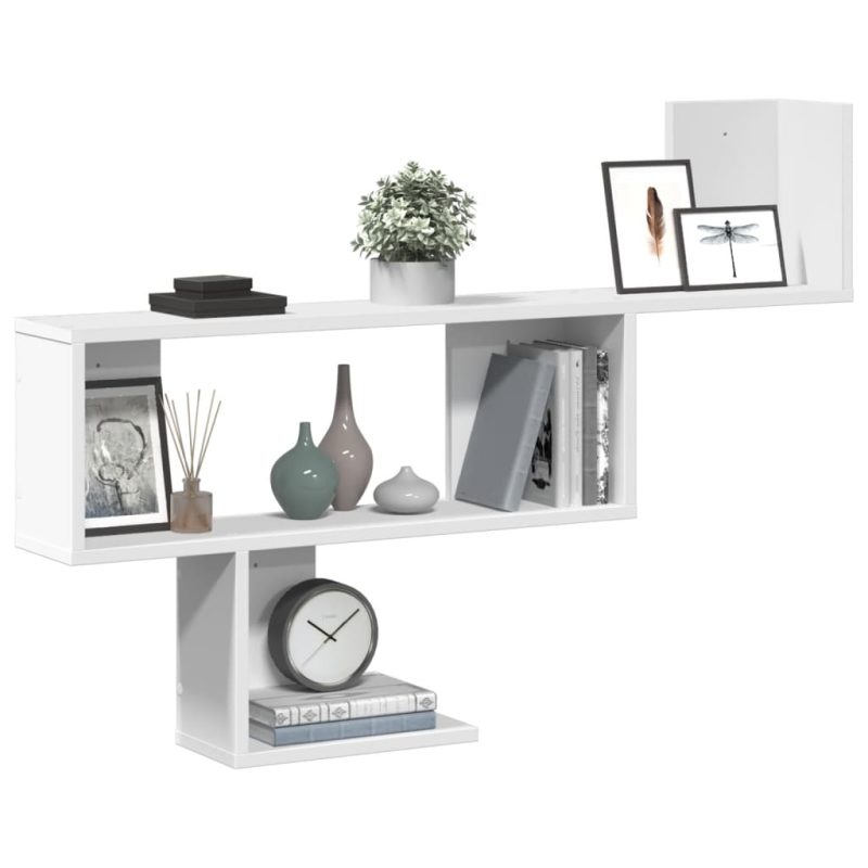 Zidna polica bijela 100x15x70 cm od konstruiranog drva - Slika 3