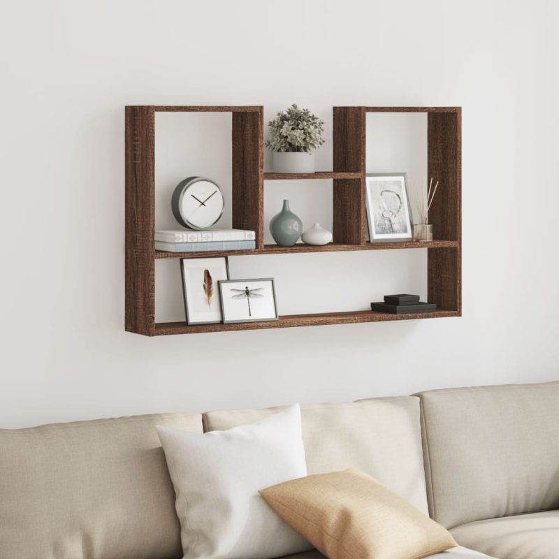 Zidna polica boja smeđeg hrasta 99x15x60 cm konstruirano drvo - Slika 3