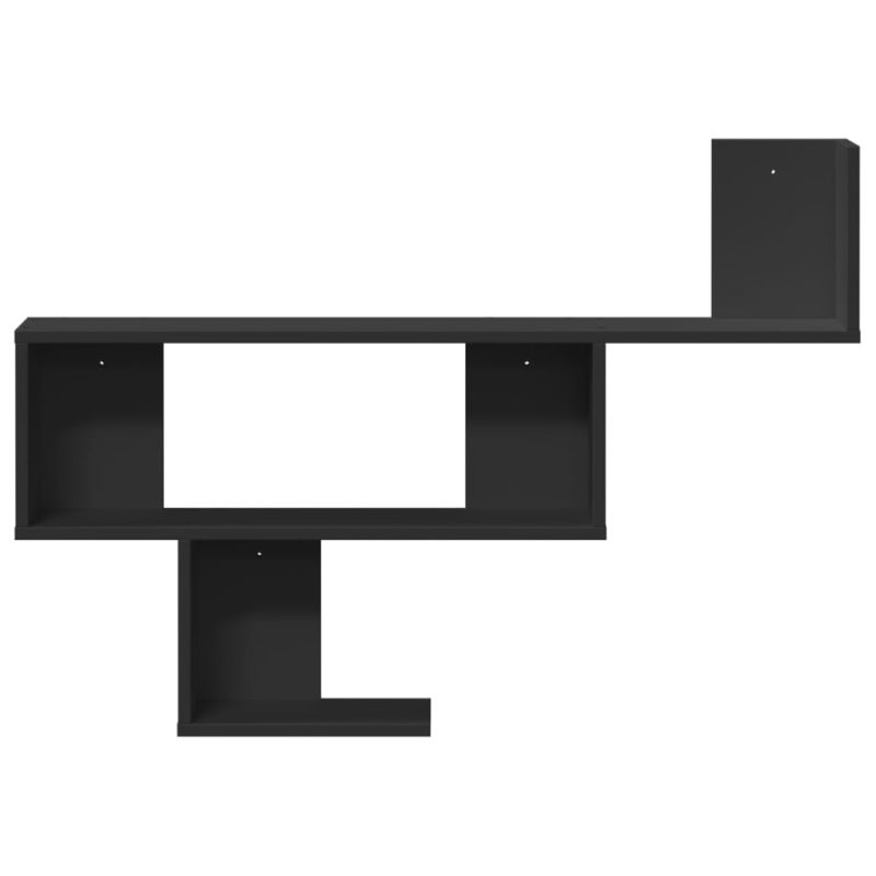 Zidna polica crna 100x15x70 cm od konstruiranog drva - Slika 4