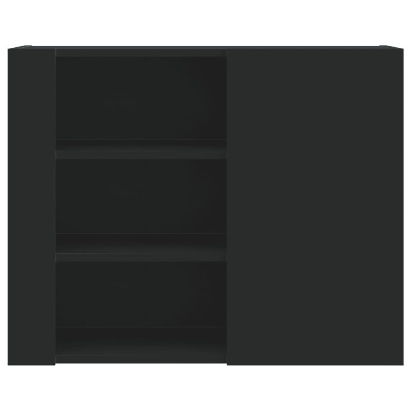 Zidni ormarić crni 75 x 35 x 60 cm od konstruiranog drva - Slika 4